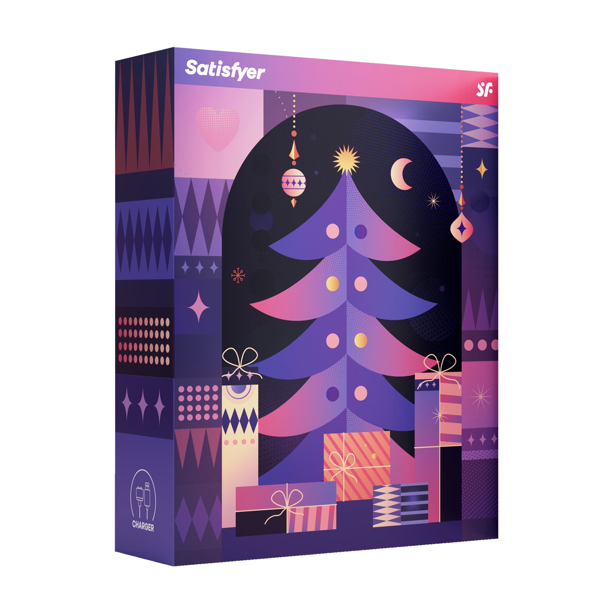 Адвент-календар для пар Satisfyer Advent Box (вакуумний вібростимулятор, 1 шт + мастурбатор-яйце, 1 шт + панчохи з поясом, 1 шт + мішечок, 1 шт)
